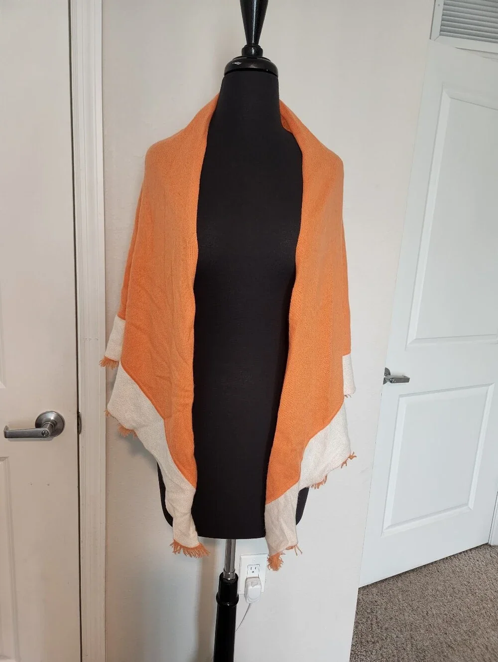 J. McLaughlin Orange Knit Scarf with Blue Label